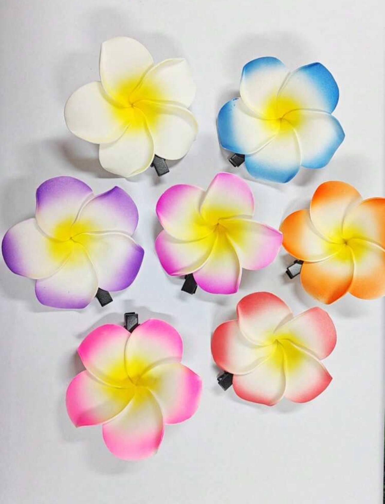 Clips cheveux fleurs hawaïennes/ unité