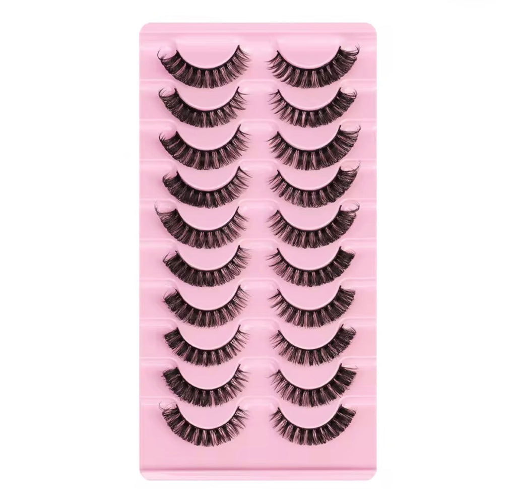 Pack(10) Faux cils effet œil de biche lécher
