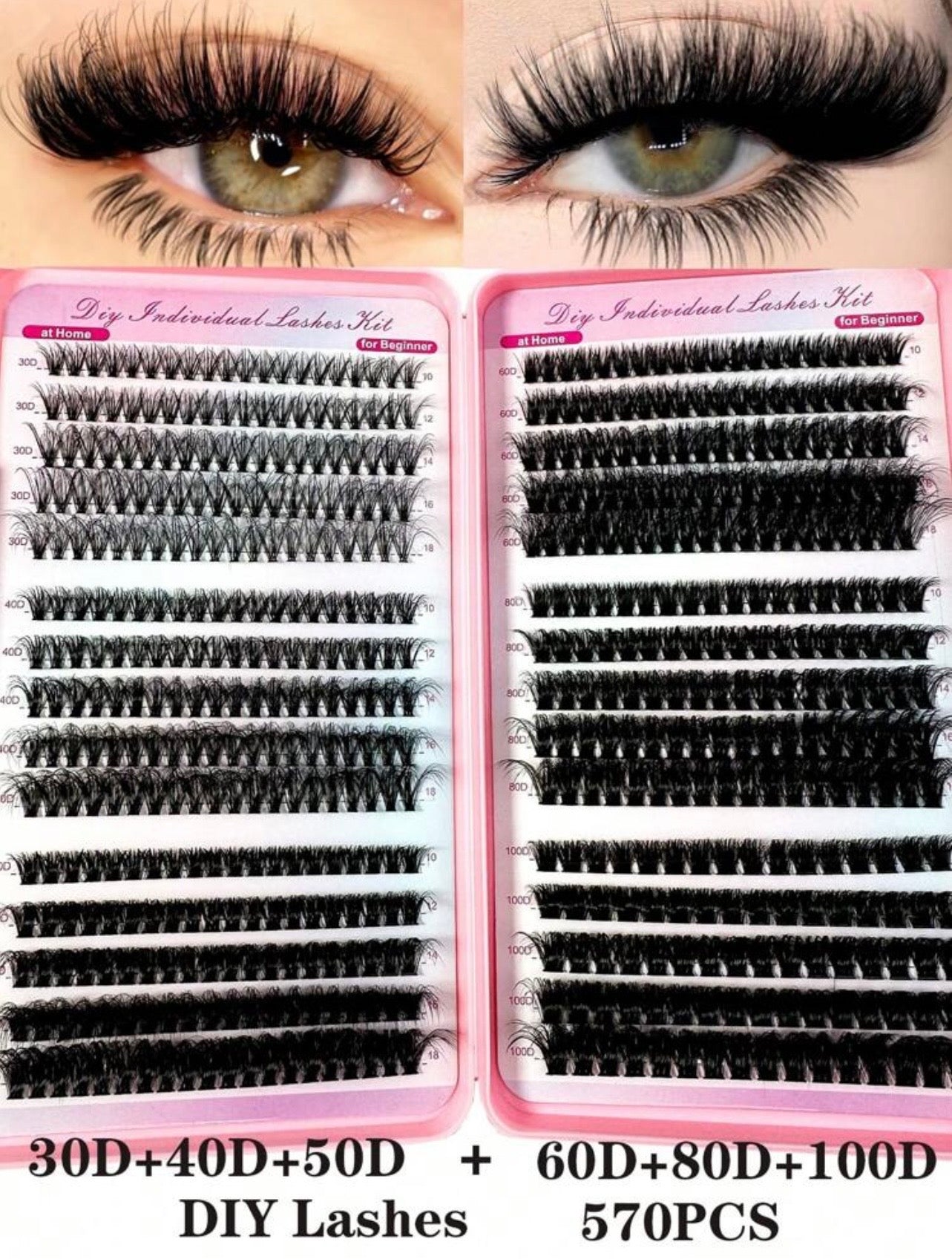 Pack 570 pcs complet 10-100 D courbées +