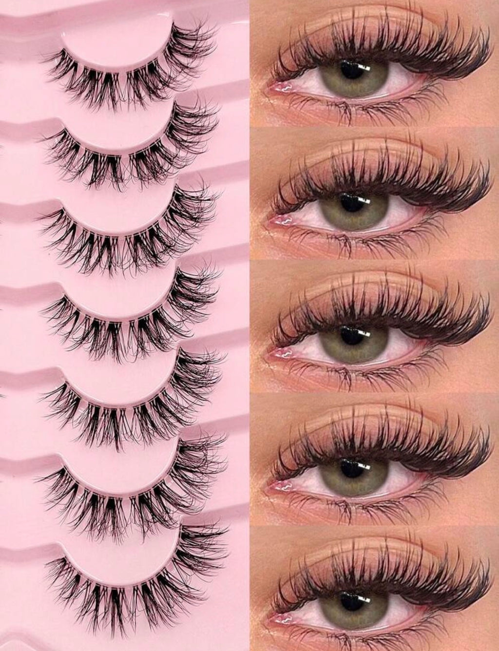 Pack (7) faux cils bande transparent