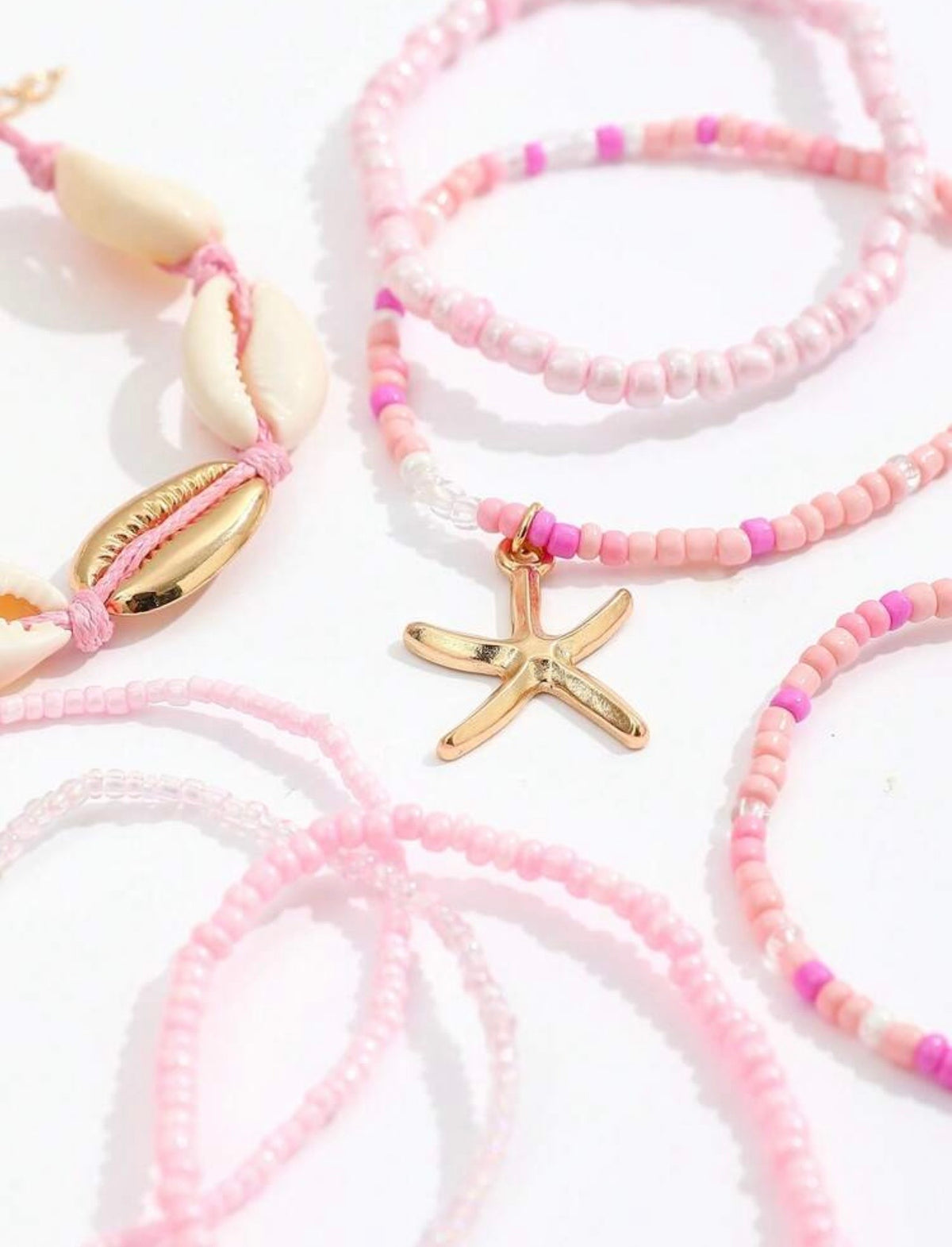 Bracelets pink fantasy / 7pcs