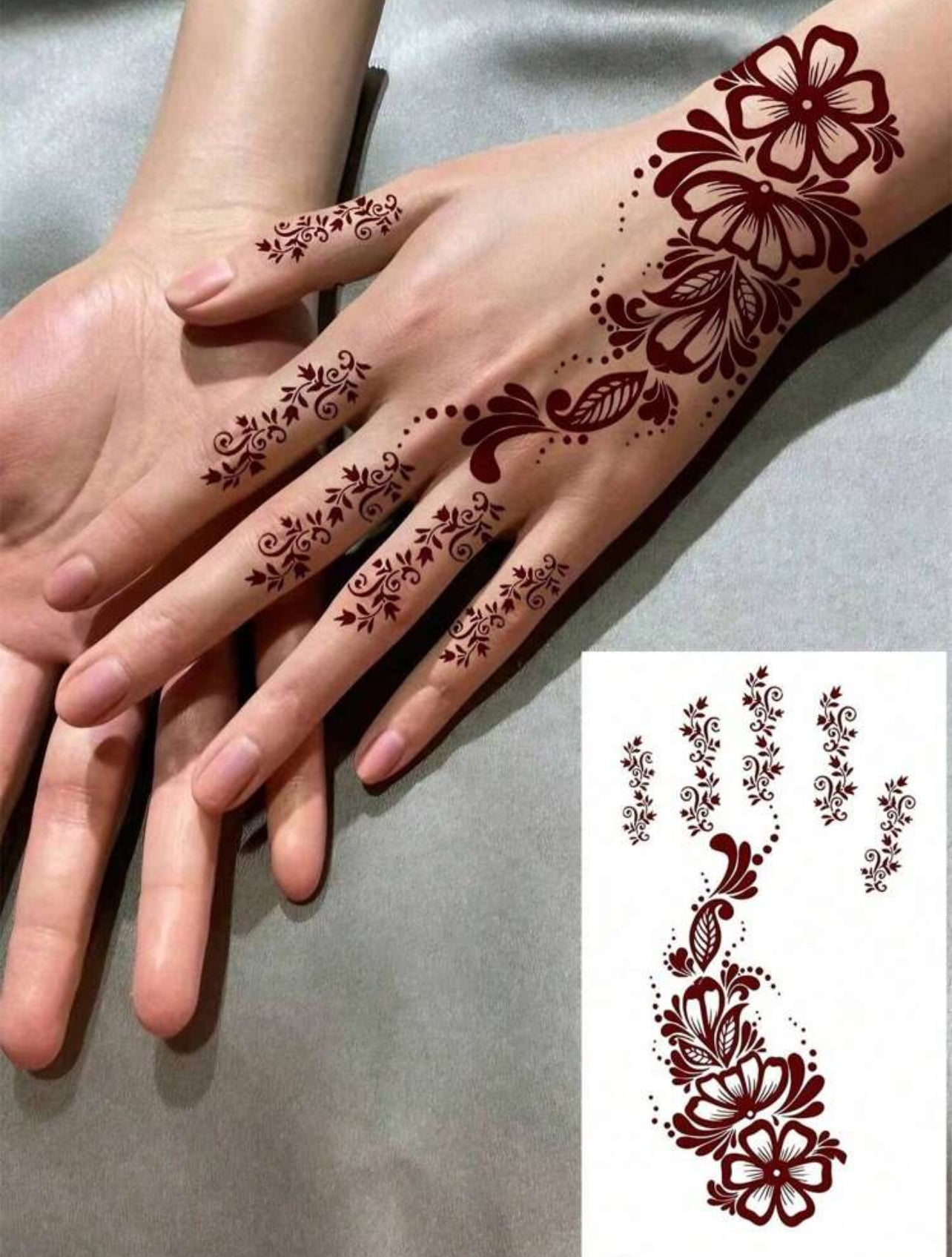 3 Autocollants Hénné waterproof ( noir)