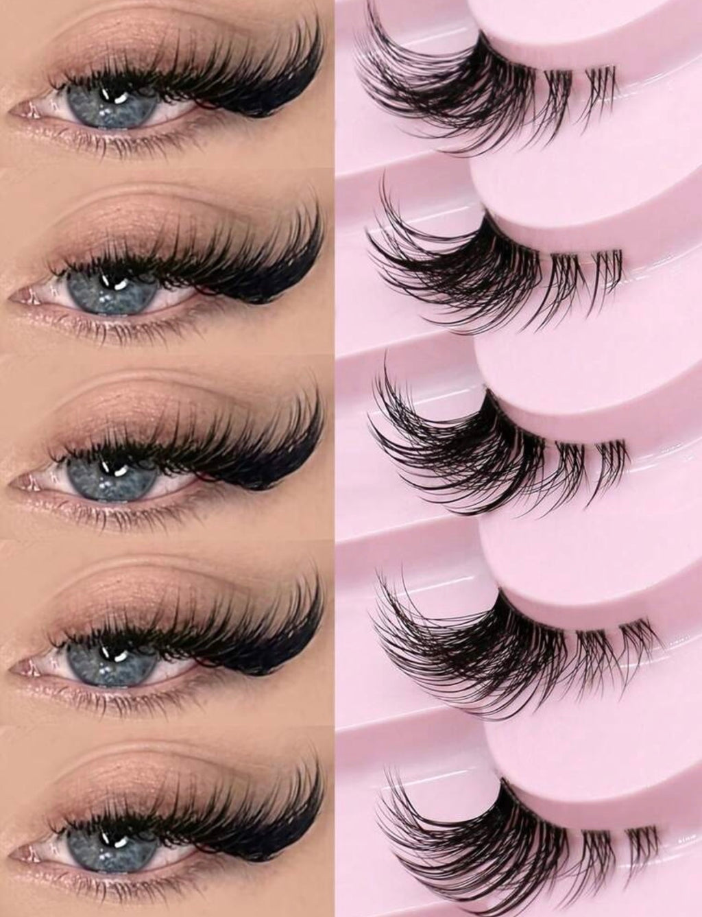 (10) Demi faux-cils œil de biche