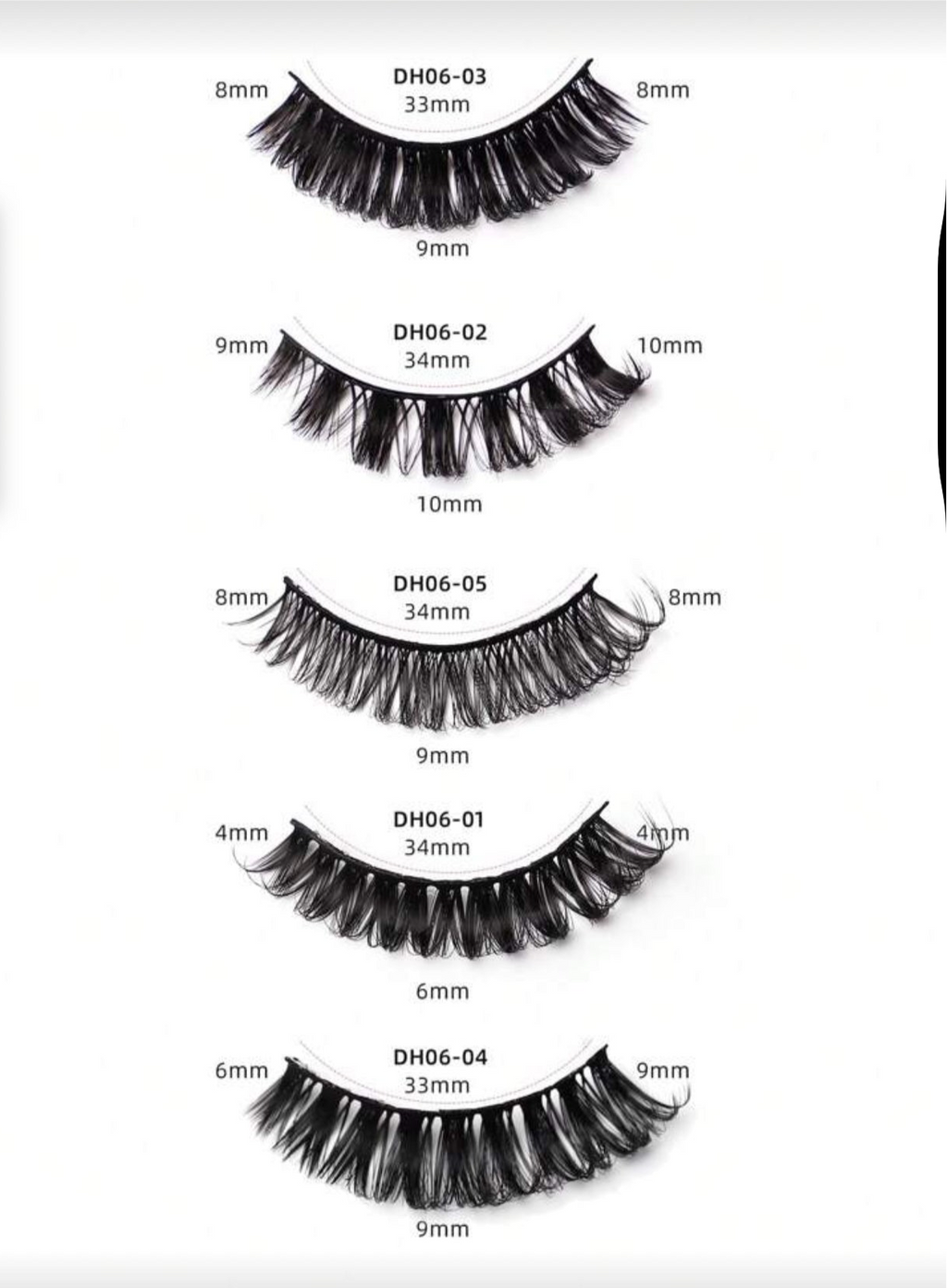 Pack faux cils mixte (10paires)