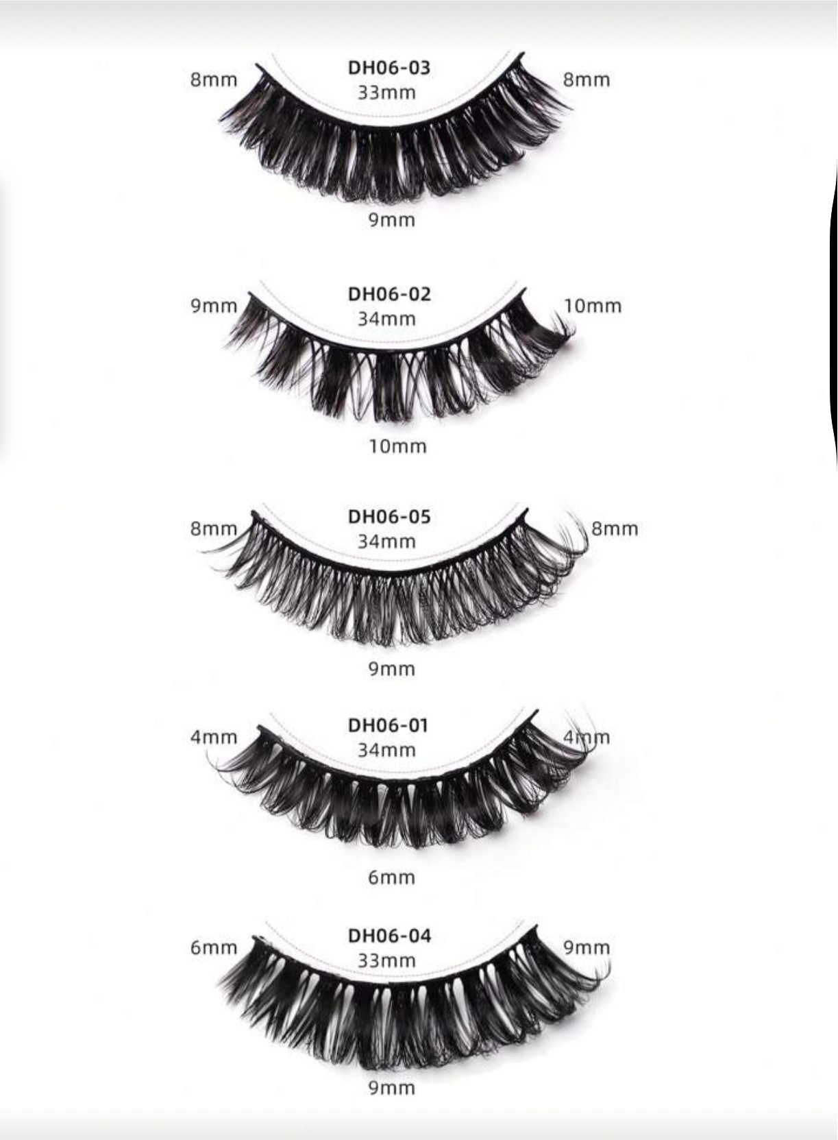 Pack faux cils mixte (10paires)