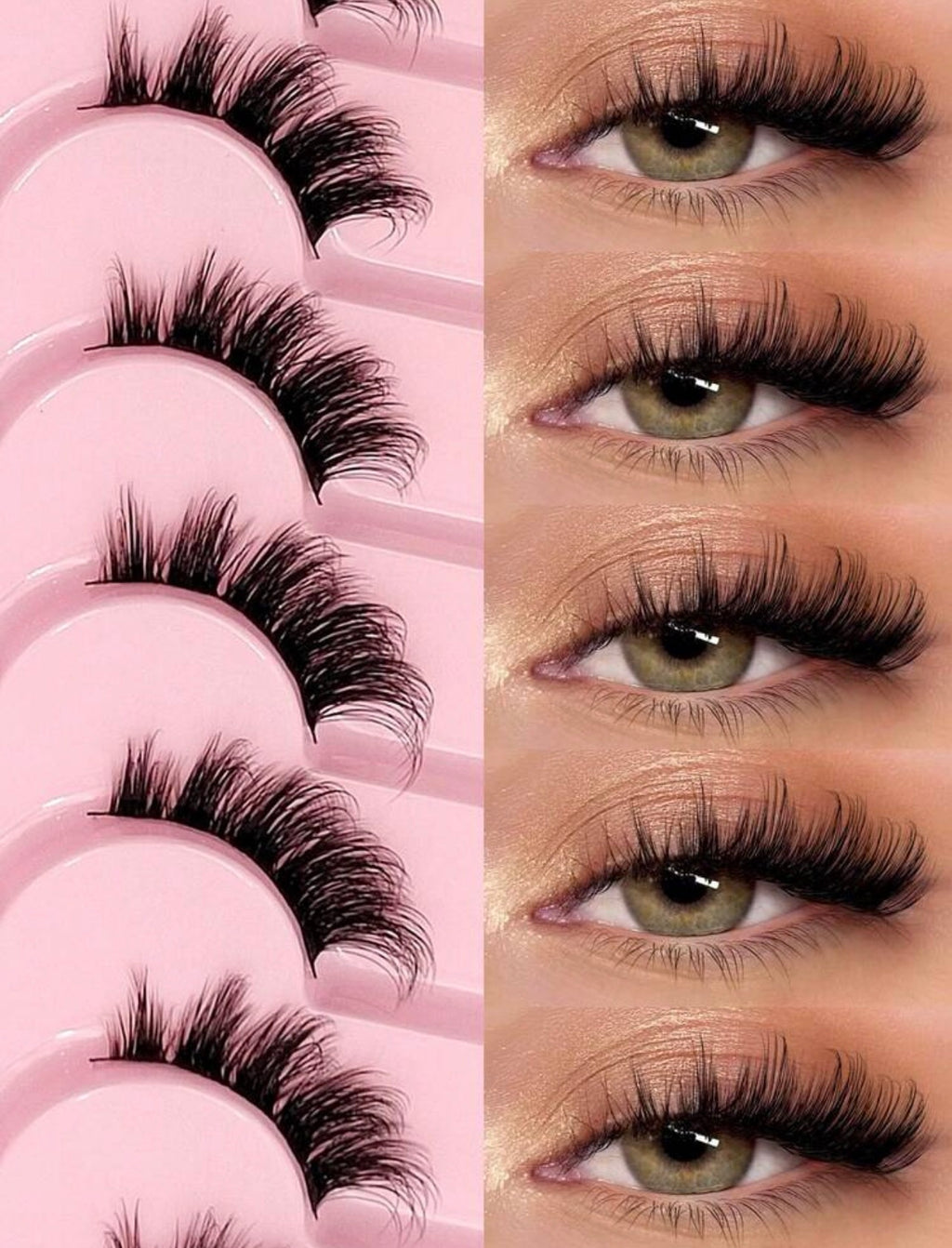 (10) Demi faux-cils œil de biche