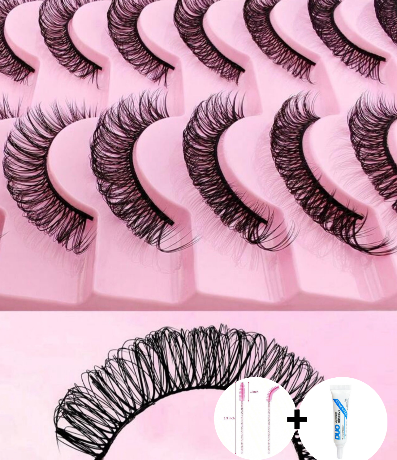 Pack (10) Faux cils courbées