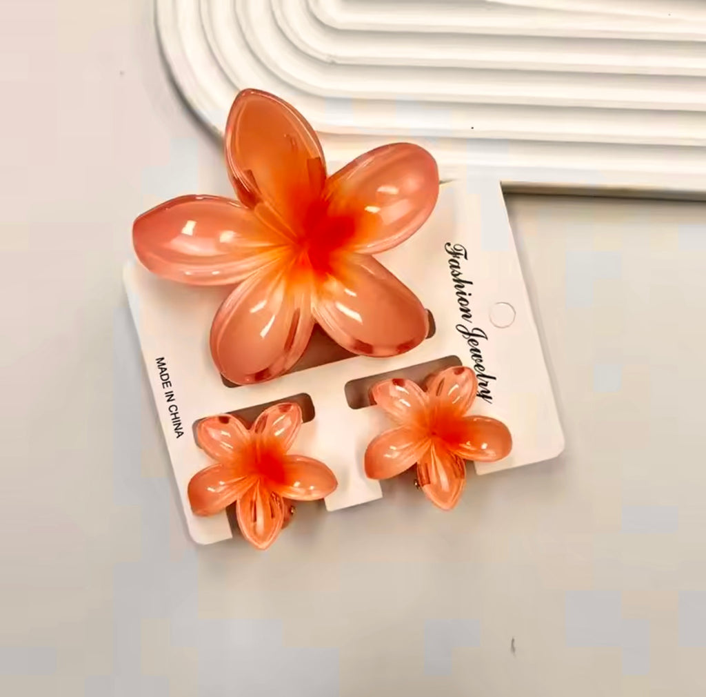 Pinces fleurs ombrées (lot de 3 pièces)