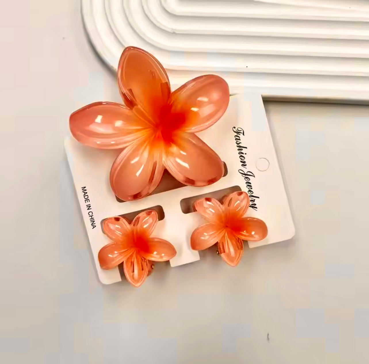 Pinces fleurs ombrées (lot de 3 pièces)