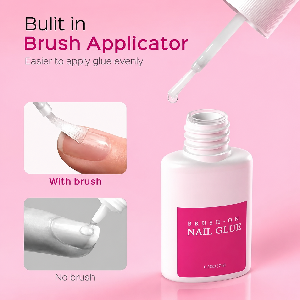Colle ongle avec pinceau longue tenue
