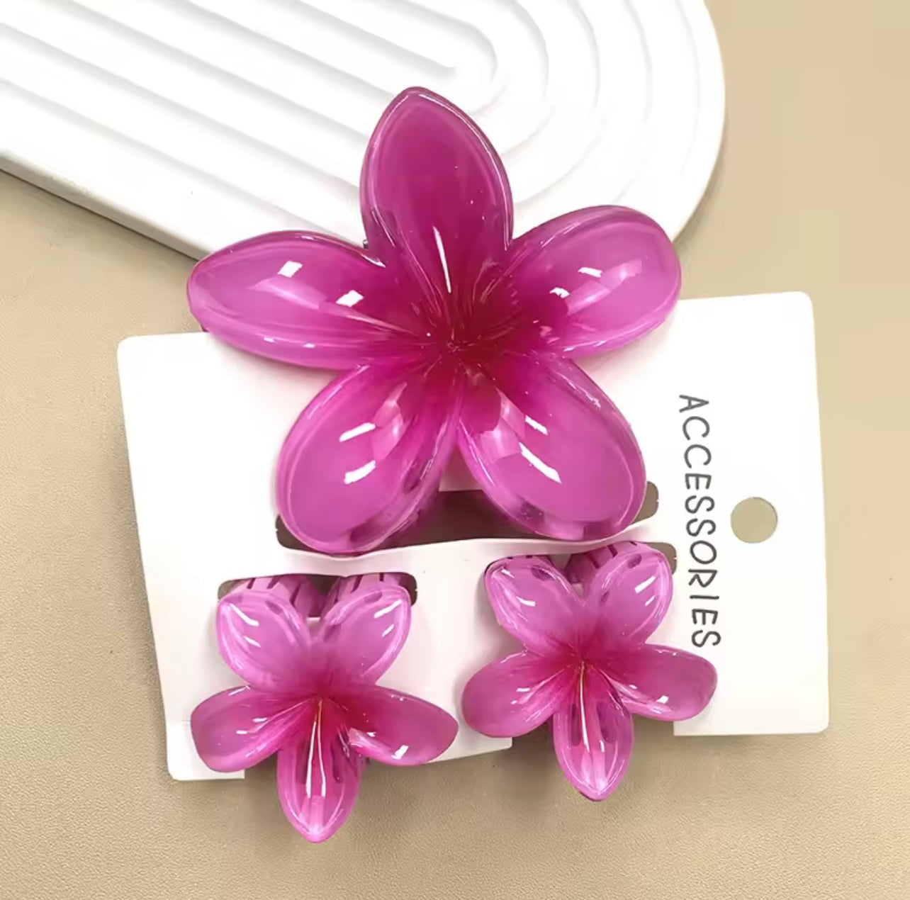 Pinces fleurs ombrées (lot de 3 pièces)