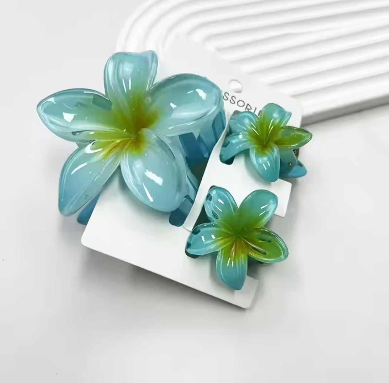 Pinces fleurs ombrées (lot de 3 pièces)