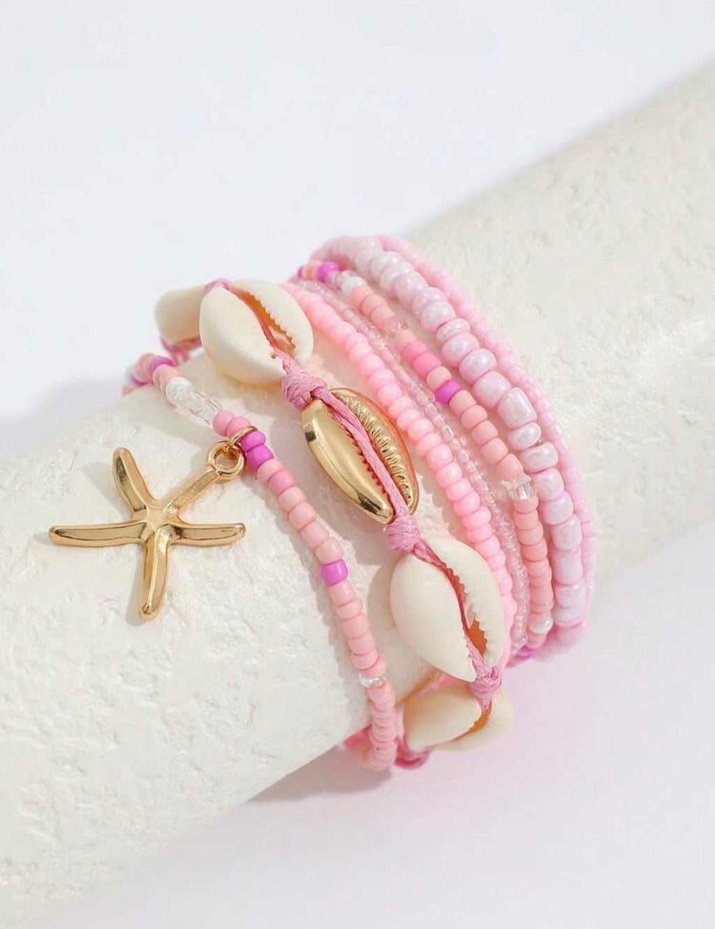Bracelets pink fantasy / 7pcs