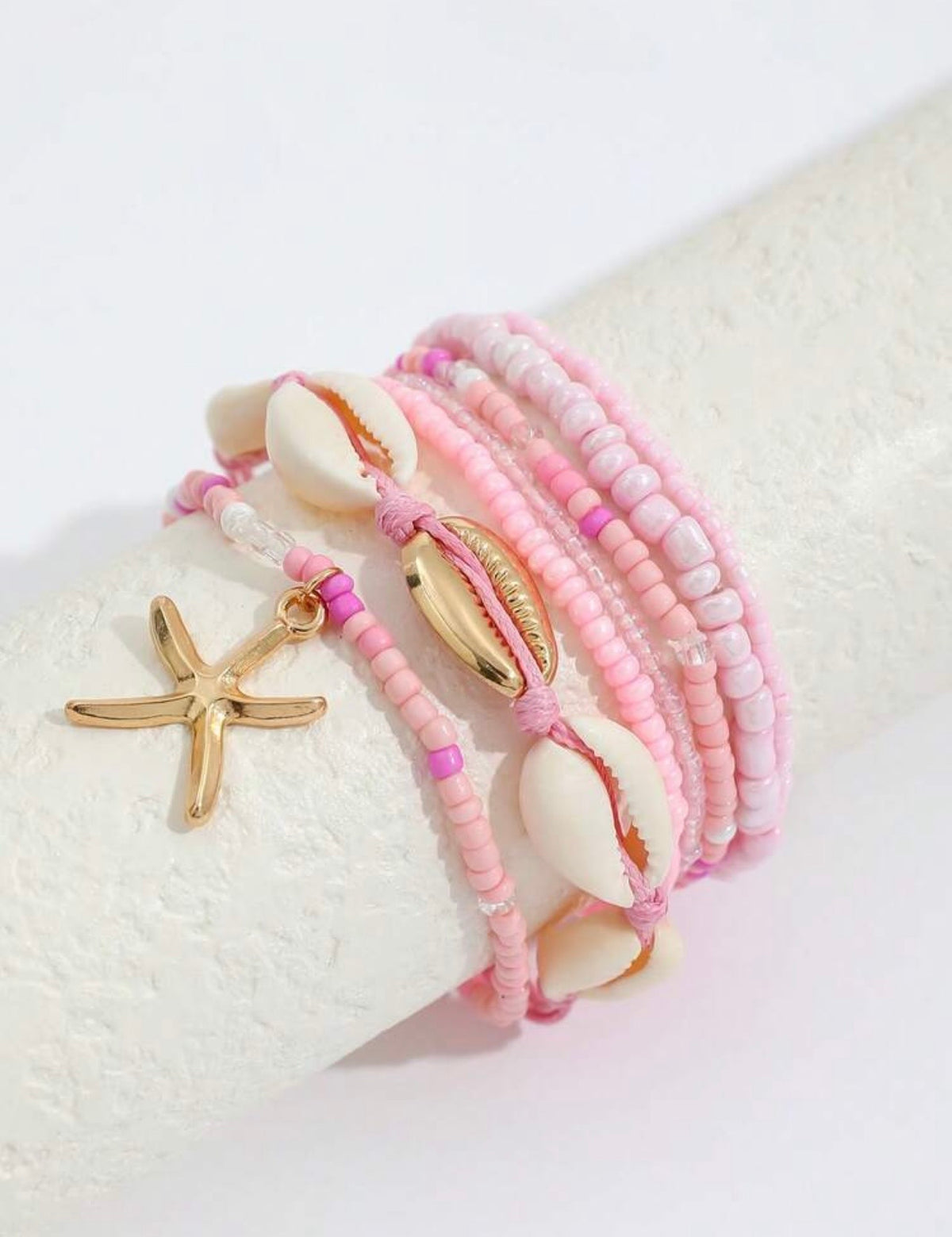 Bracelets pink fantasy / 7pcs