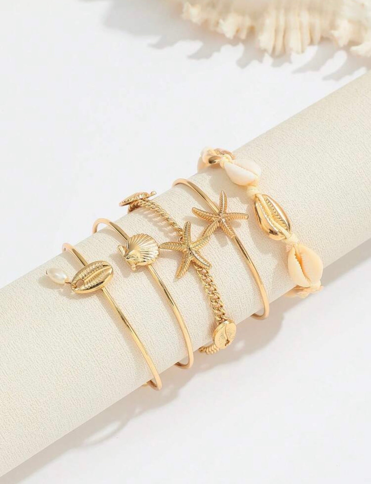 Bracelets pétales dorées / 5pcs