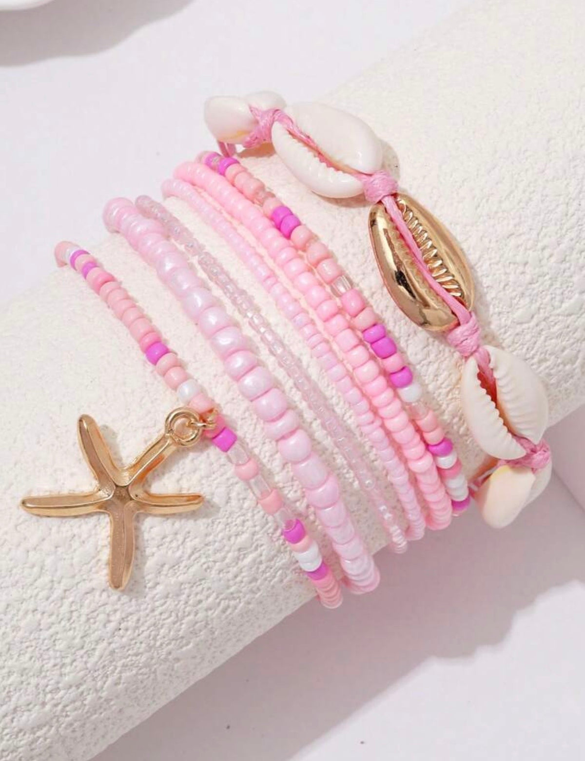 Bracelets pink fantasy / 7pcs
