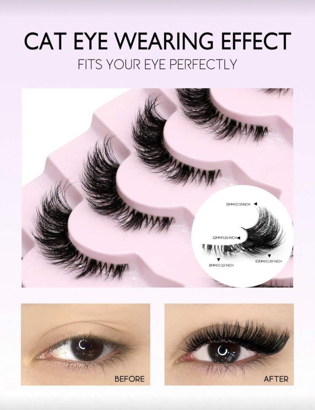 Pack faux cils Œil de biche (7paires)