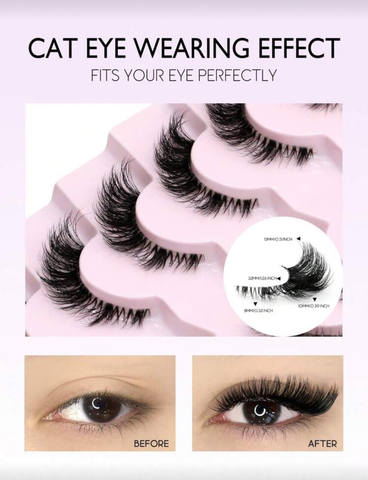 Pack faux cils Œil de biche (7paires)