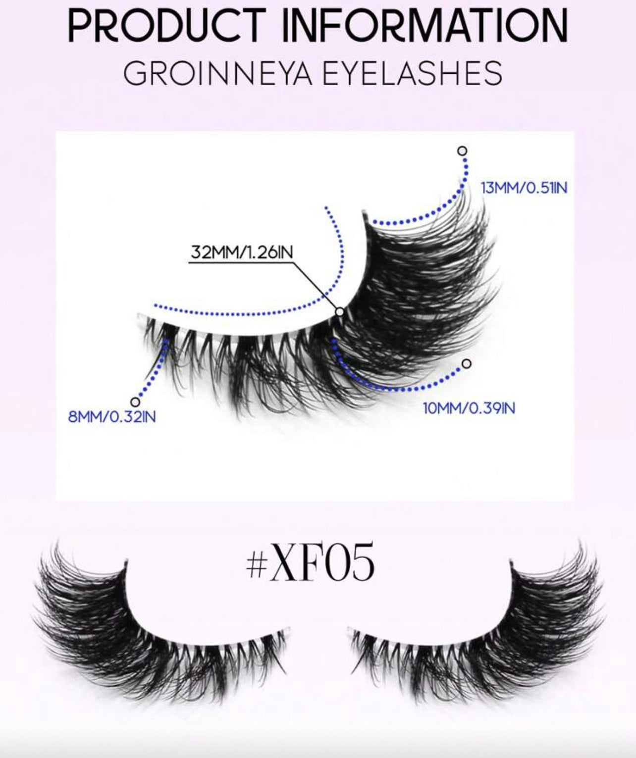 Pack faux cils Œil de biche (7paires)