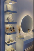 Table 120*40*75 / vitre protection/ un tiroir / une étagère épaisse 190*30*20/ miroir led / led éclairage blanc (6)