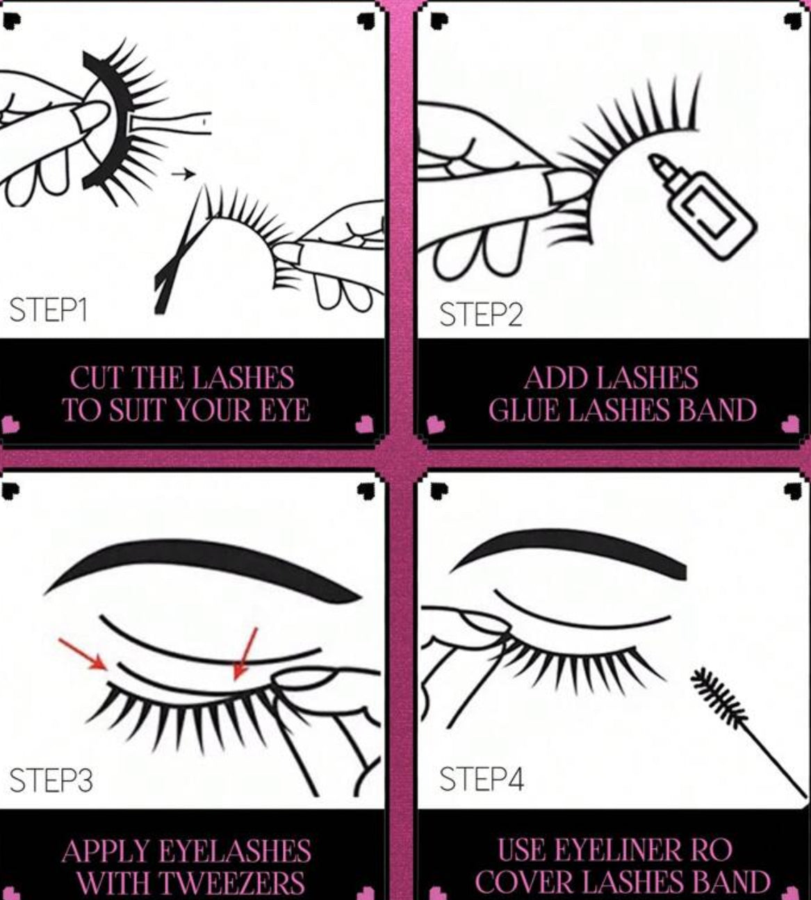 Pack Faux cils œil de chat (7paires)