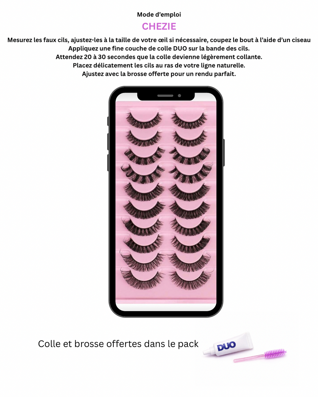 Pack faux cils mixte (10paires)