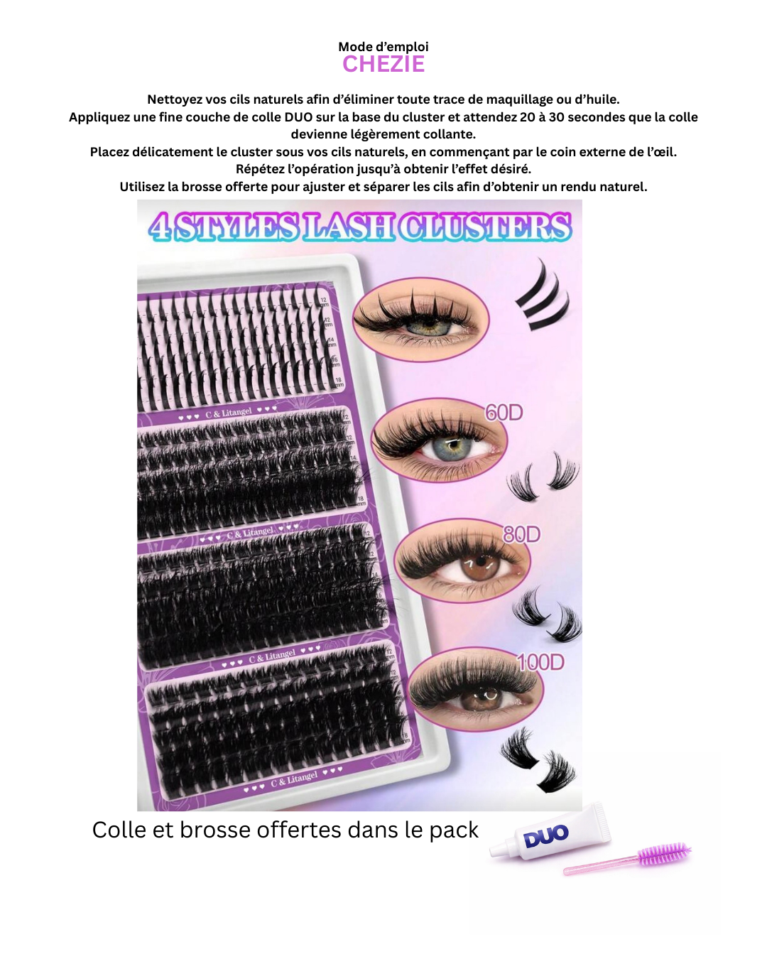 Pack Clusters extensions cils Fluffy