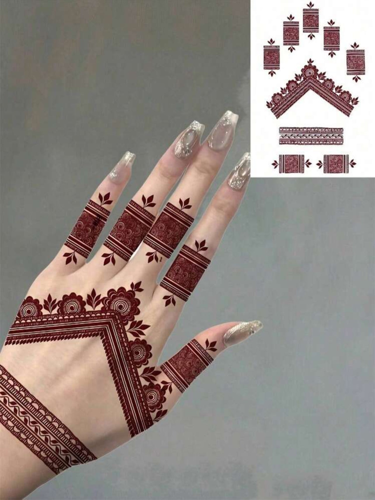 Autocollant Hénné waterproof ( marron foncé )